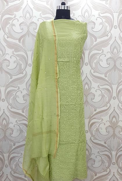 Chanderi Chikankari Top-Grey