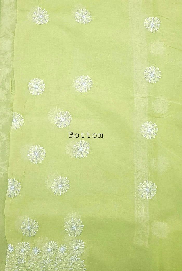 Chikankari Cotton Full Suit ( Jaali ) - Adah Chikankari