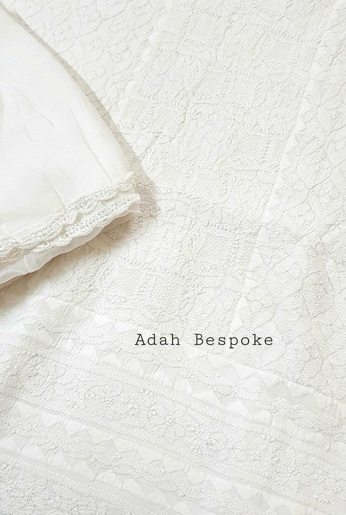 Applique Cotton Chikankari Suit ( Jaali ) - Adah Chikankari