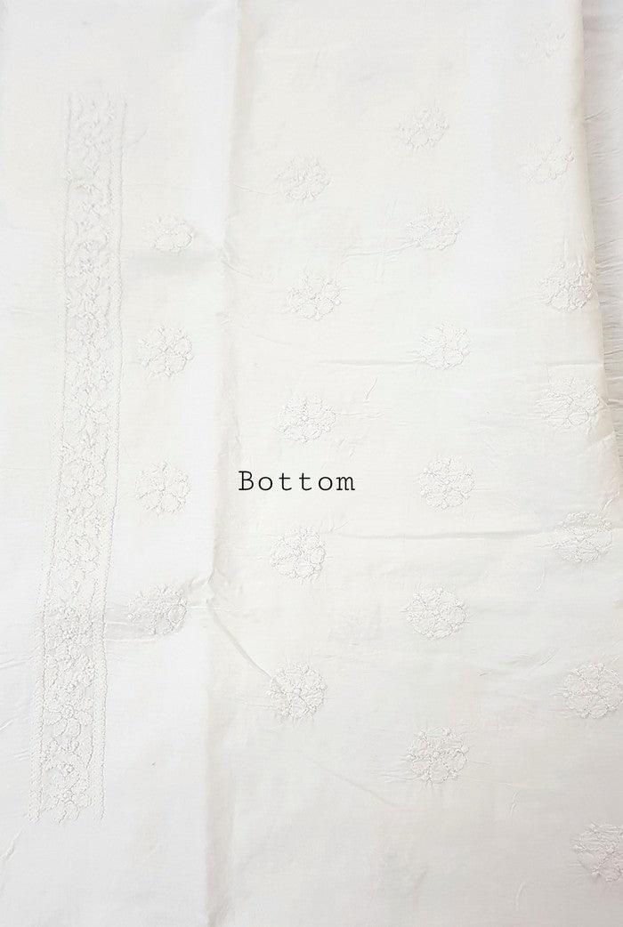 Applique Cotton Chikankari Suit ( Jaali ) - Adah Chikankari