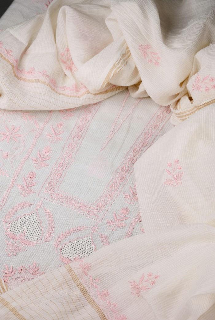 Chikankari Maheshwari Cotton Set ( Do Taar ) - Adah Chikankari