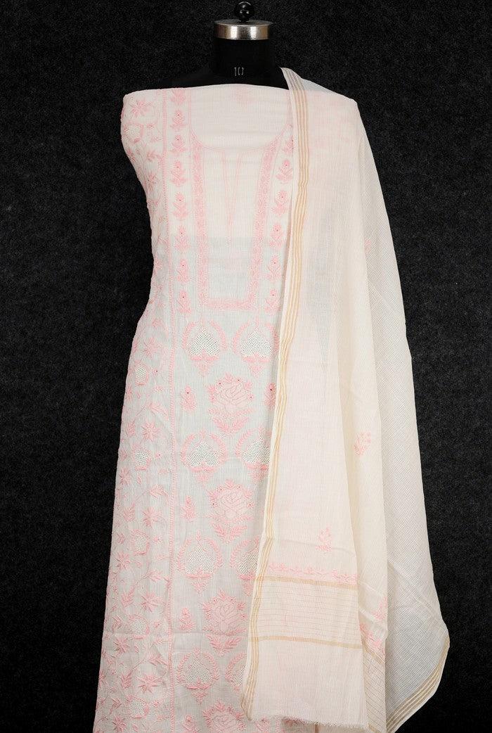 Chikankari Maheshwari Cotton Set ( Do Taar ) - Adah Chikankari