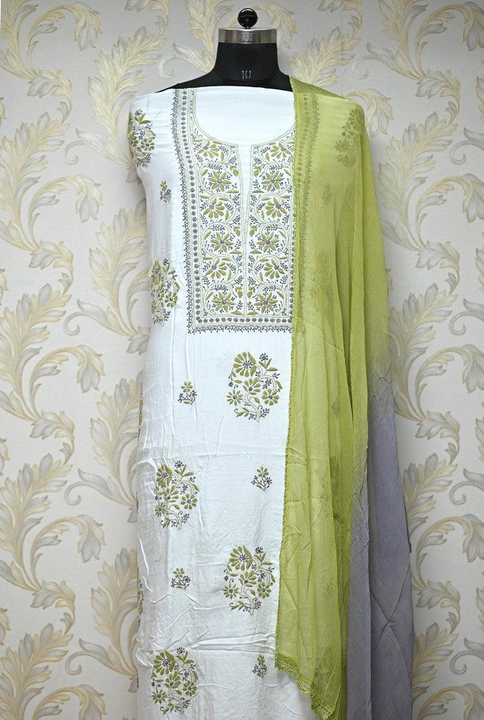 Chikankari Modal Cotton Suit - Adah Chikankari