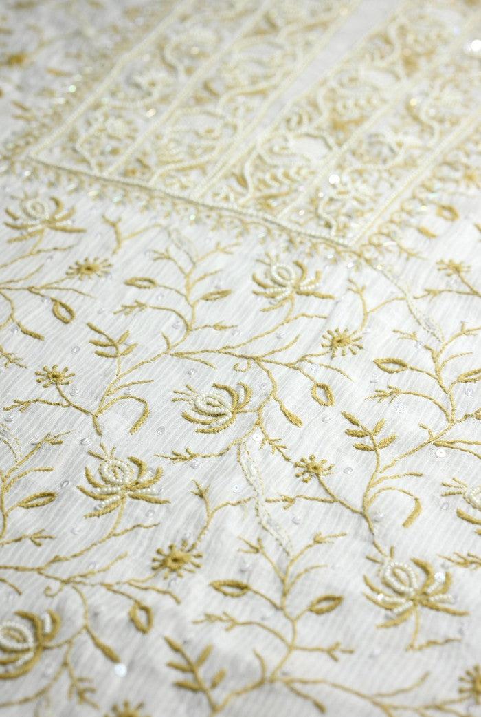 Chikankari Maheshwari Cotton Set ( Pearl Work ) - Adah Chikankari
