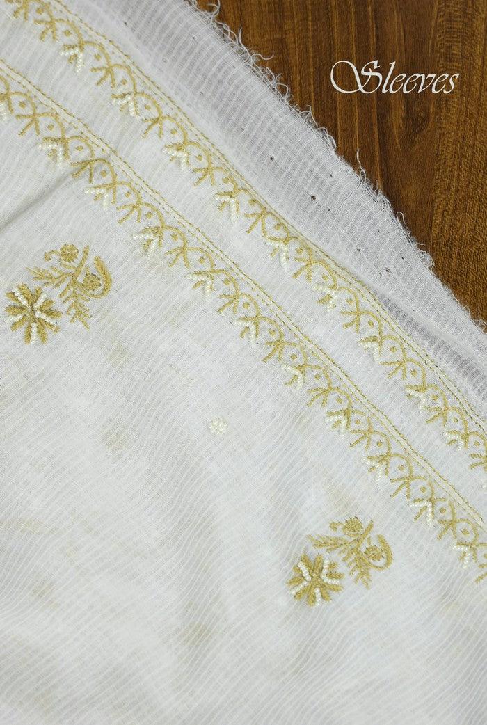 Chikankari Maheshwari Cotton Set ( Pearl Work ) - Adah Chikankari