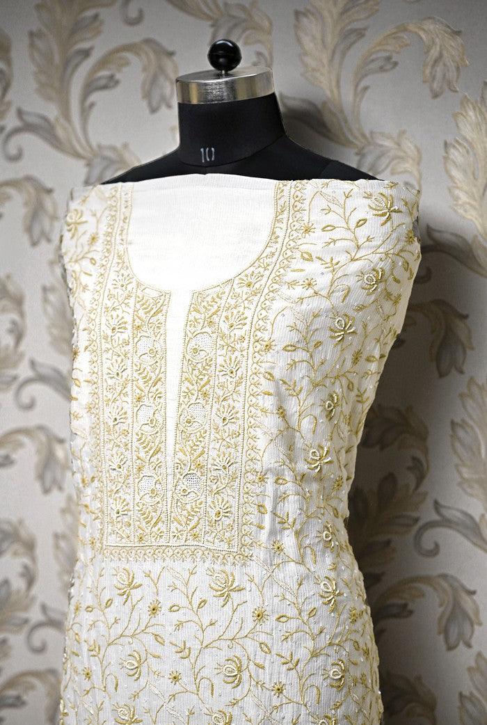 Chikankari Maheshwari Cotton Set ( Pearl Work ) - Adah Chikankari