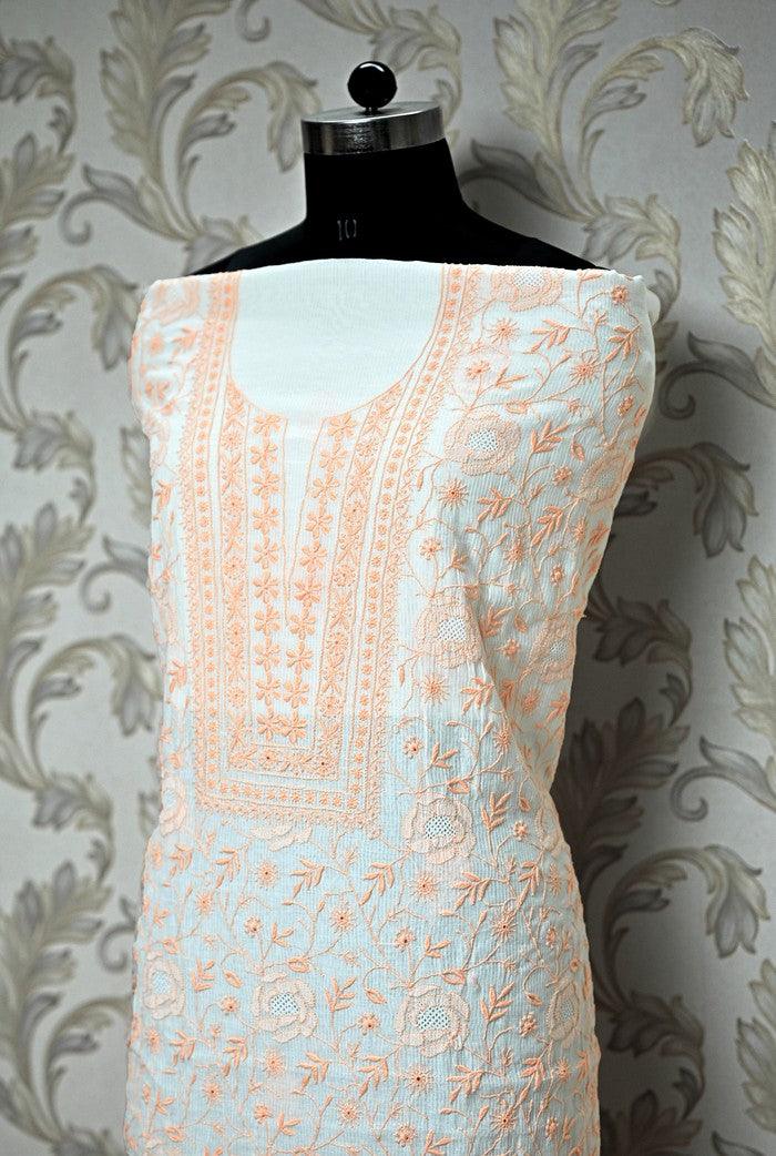 Chikankari Maheshwari Cotton Set ( Do Taar ) - Adah Chikankari