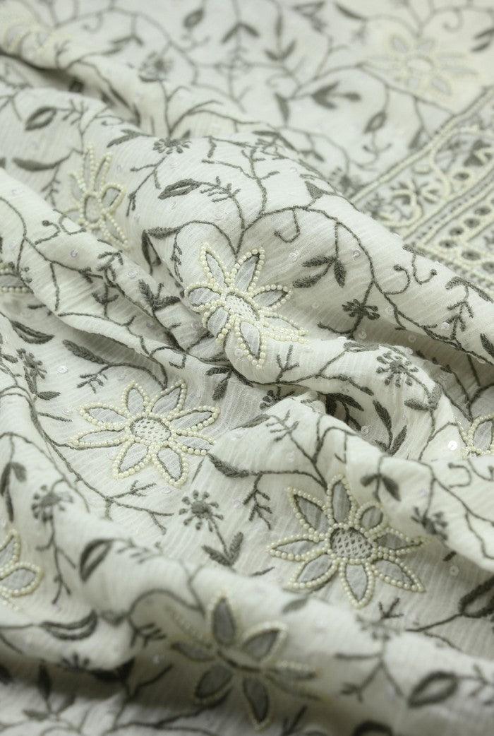 Chikankari Maheshwari Cotton Set ( Pearl Work ) - Adah Chikankari