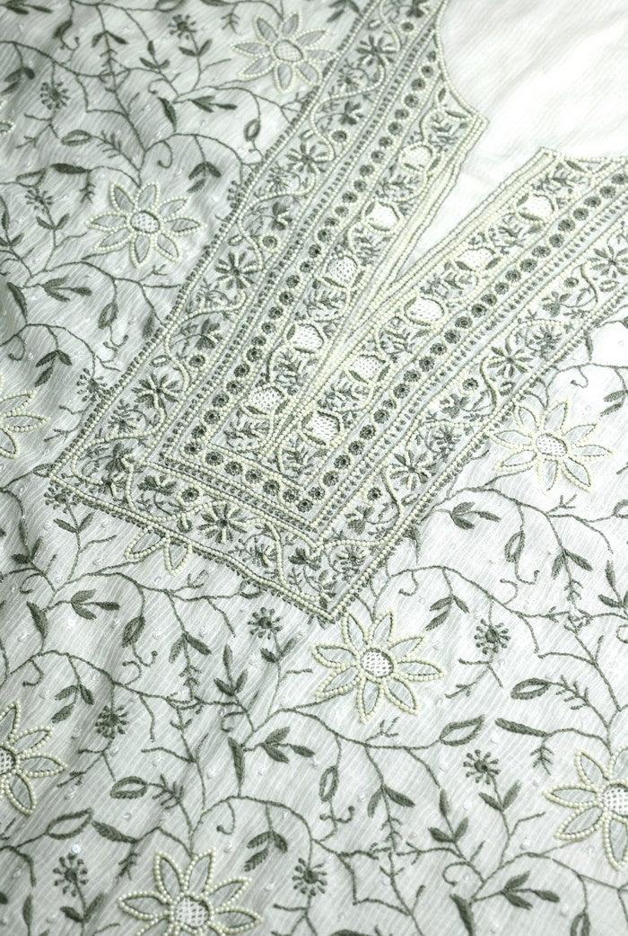 Chikankari Maheshwari Cotton Set ( Pearl Work ) - Adah Chikankari