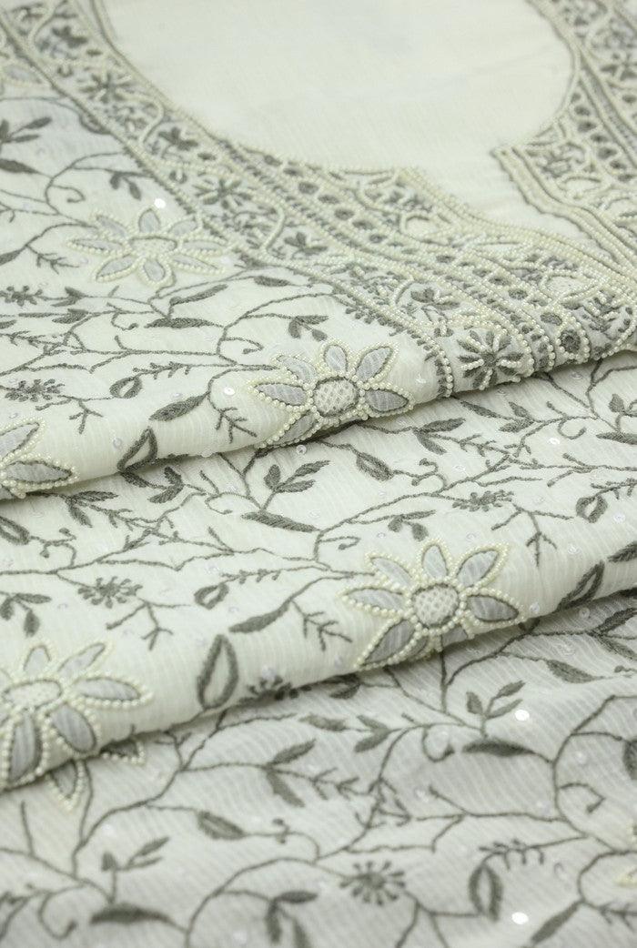 Chikankari Maheshwari Cotton Set ( Pearl Work ) - Adah Chikankari