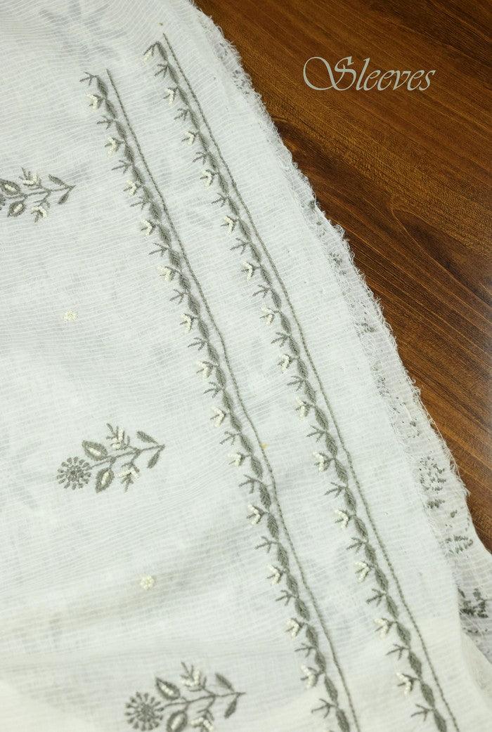 Chikankari Maheshwari Cotton Set ( Pearl Work ) - Adah Chikankari