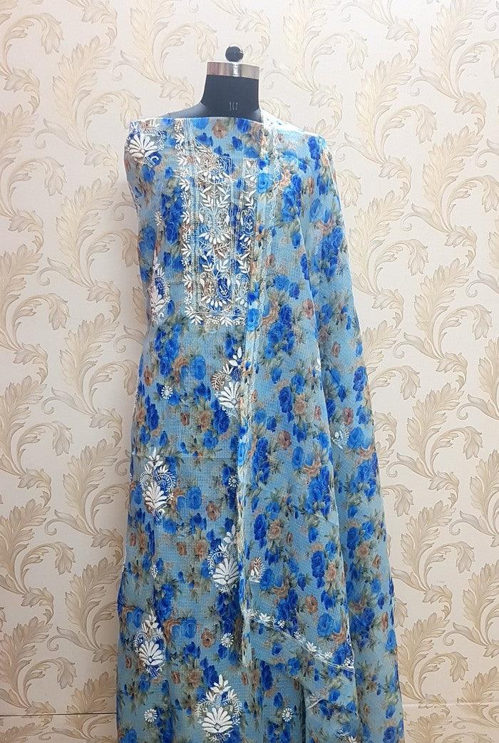 Chikankari Kota Suit ( 2 Piece ) - Adah Chikankari
