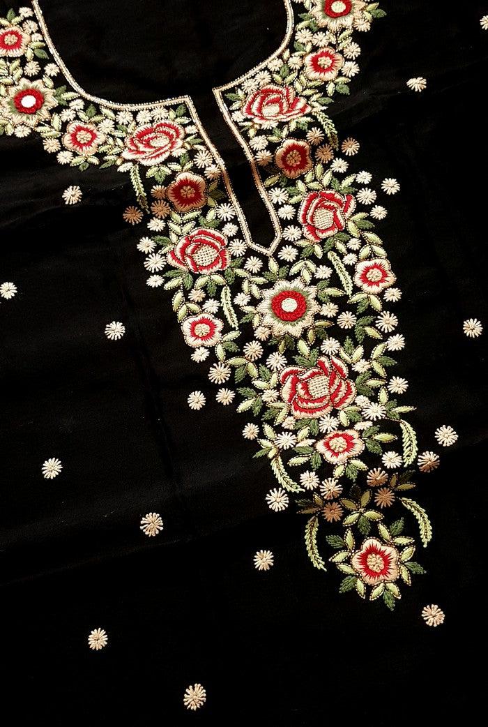 Chikankari Chanderi Designer Suit ( Zardozi Work ) - Adah Chikankari