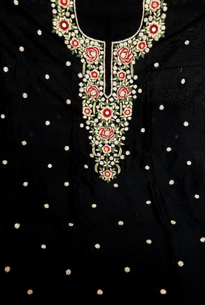 Chikankari Chanderi Designer Suit ( Zardozi Work ) - Adah Chikankari