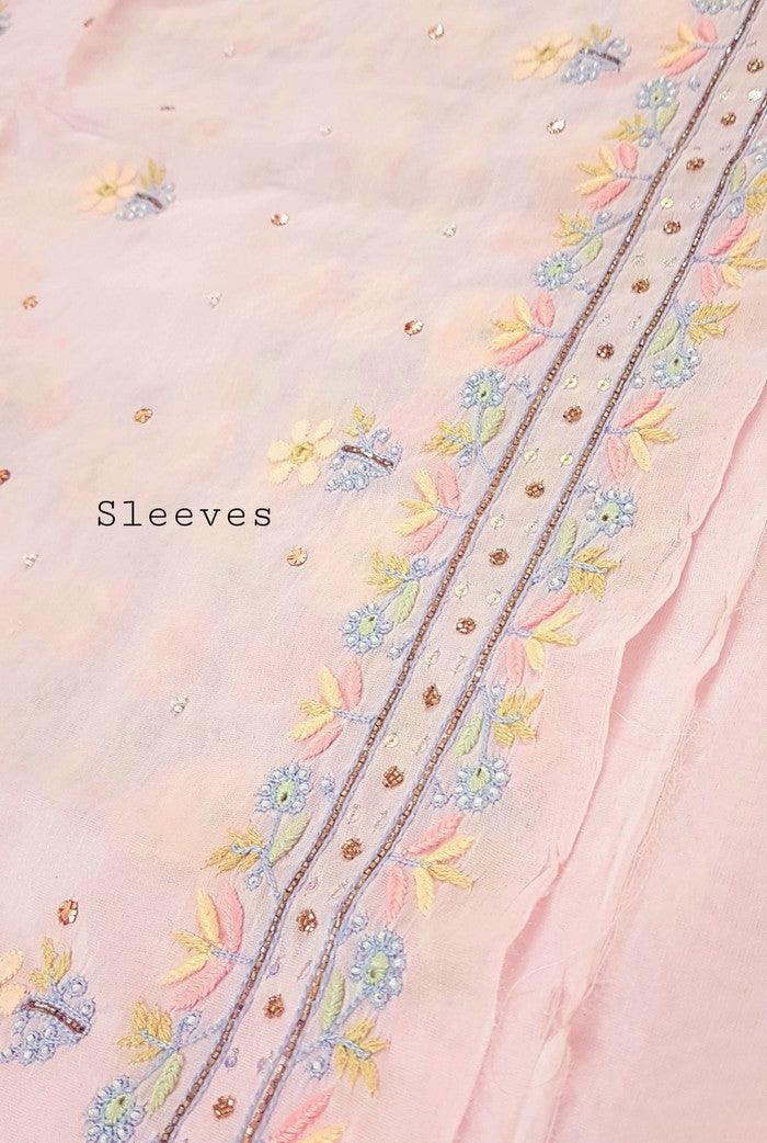 Chikankari Chanderi Designer Suit ( Zardozi Work ) - Adah Chikankari