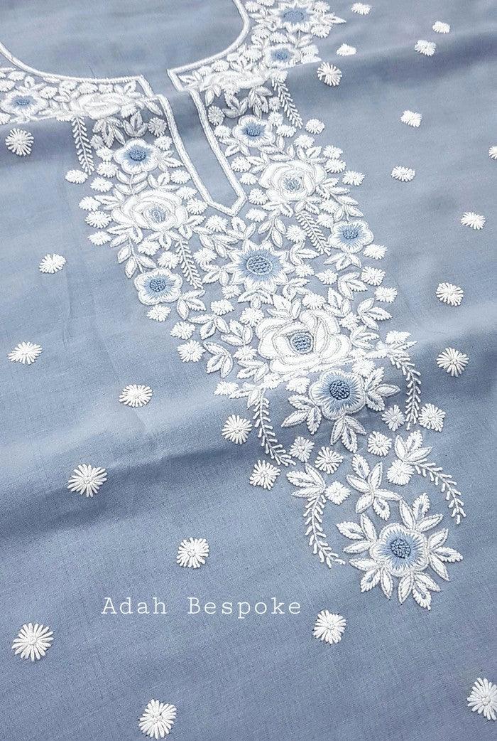 Chikankari Chanderi Designer Suit ( Zardozi Work ) - Adah Chikankari
