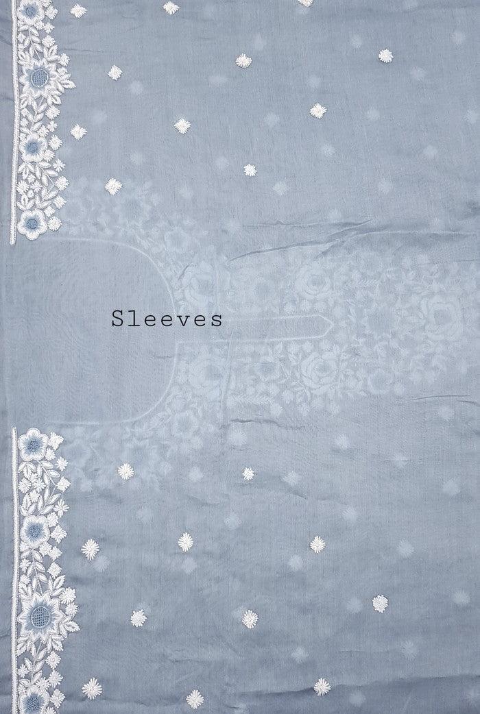 Chikankari Chanderi Designer Suit ( Zardozi Work ) - Adah Chikankari