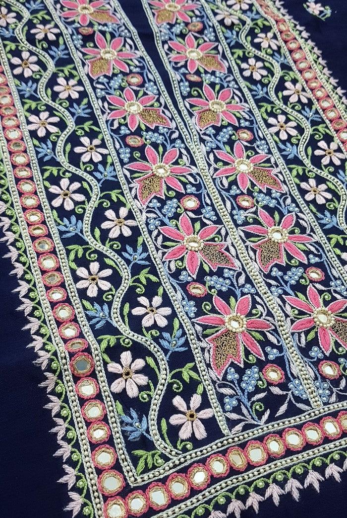 Chikankari Chanderi Designer Suit ( Zardozi Work ) - Adah Chikankari