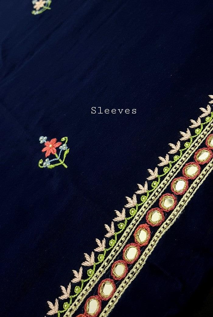 Chikankari Chanderi Designer Suit ( Zardozi Work ) - Adah Chikankari