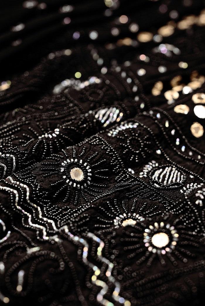 Chikankari Pure Georgette Anarkali ( Pearl & Mirror Work ) - Adah Chikankari