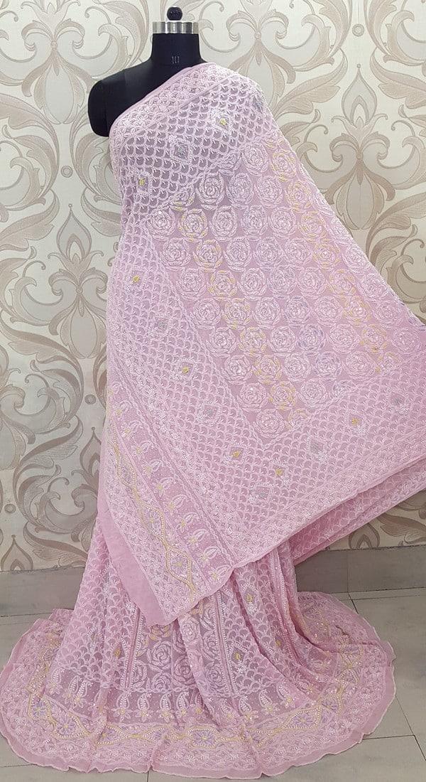 Chikankari Pink Lehenga