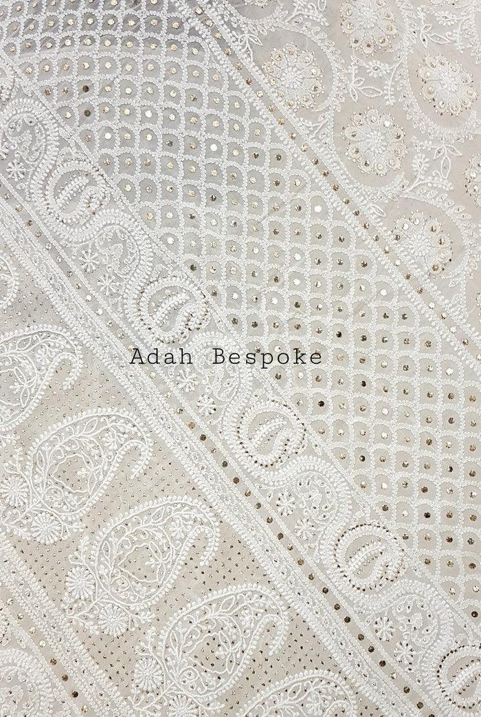 Pure Georgette Chikankari Lehenga - Adah Chikankari