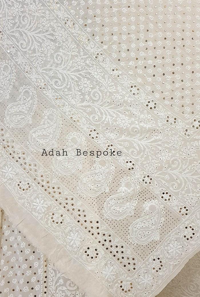 Pure Georgette Chikankari Lehenga - Adah Chikankari