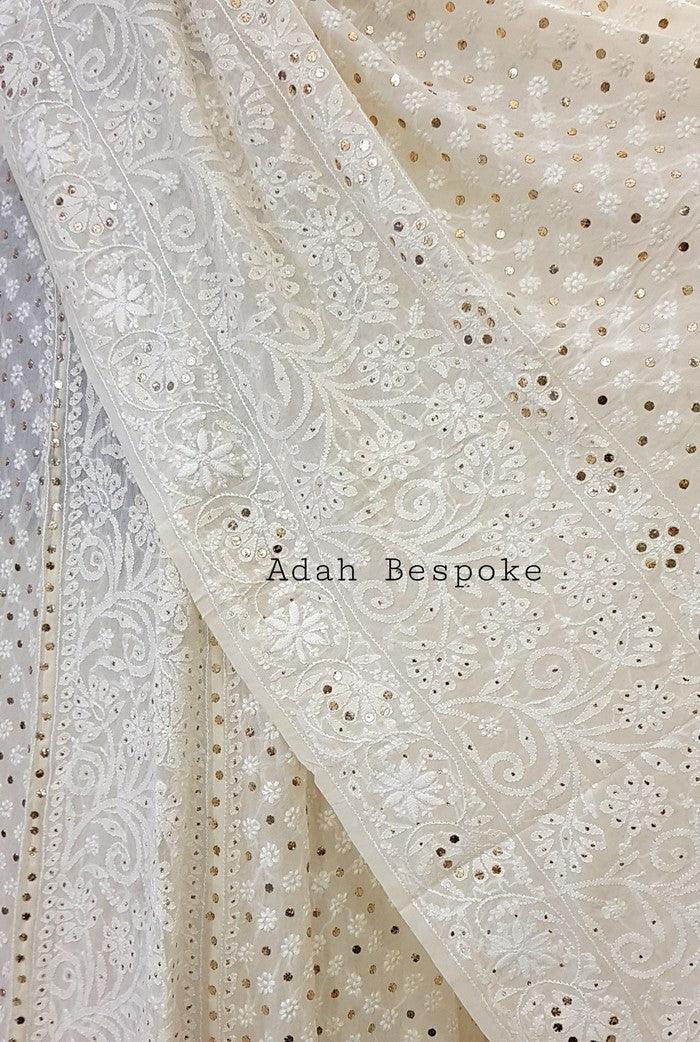 Pure Georgette Chikankari Lehenga - Adah Chikankari