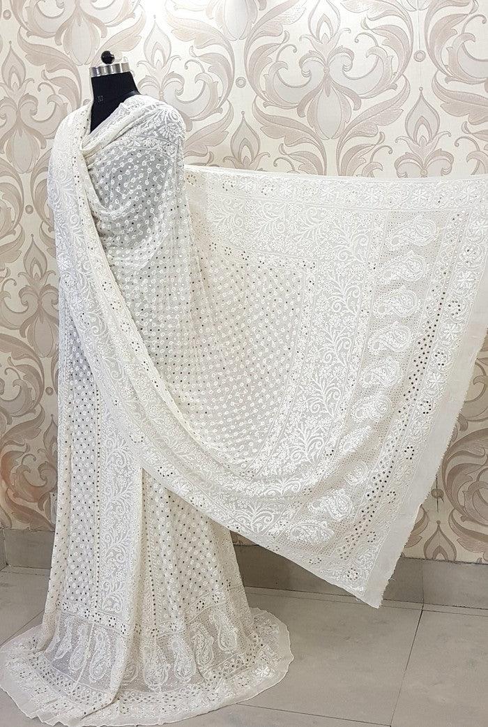 Pure Georgette Chikankari Lehenga - Adah Chikankari