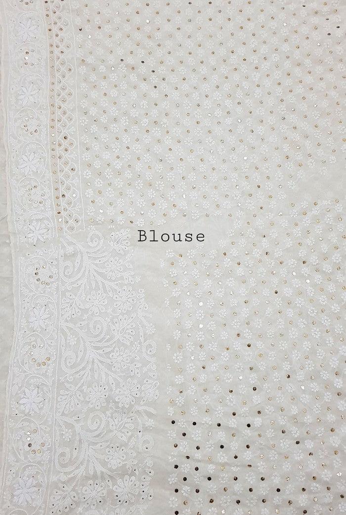 Pure Georgette Chikankari Lehenga - Adah Chikankari