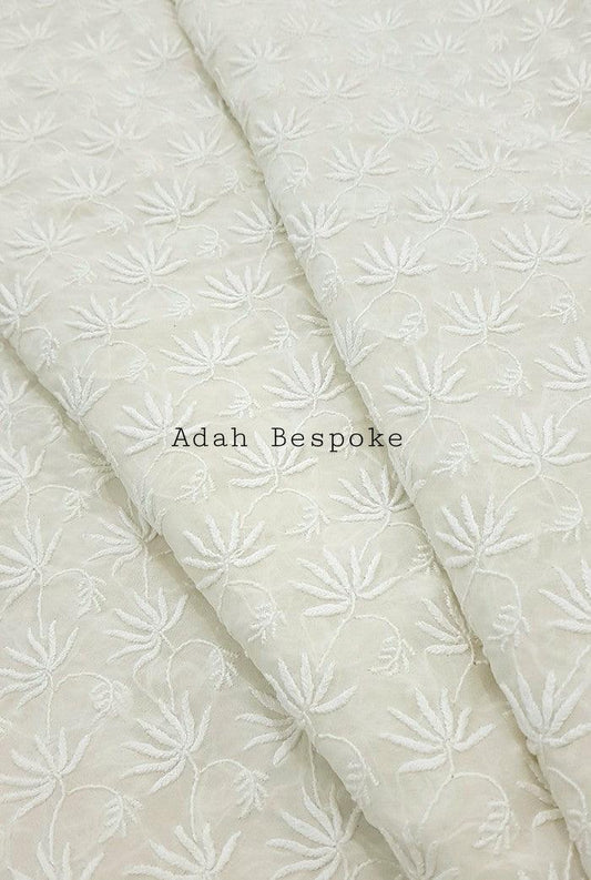 Designer Pure Georgette Chikankari Saree - Adah Chikankari