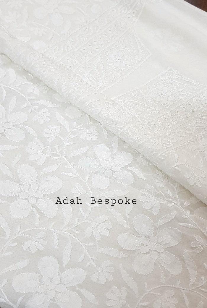 Chikankari Pure Georgette Suit ( Ek & Do Taar ) - Adah Chikankari