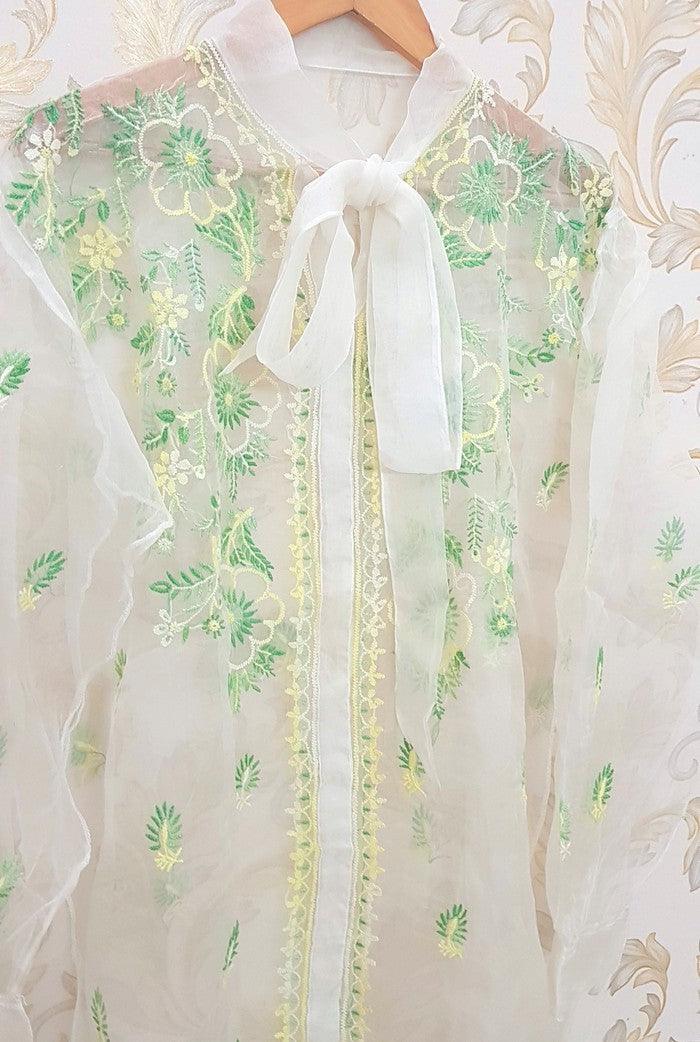 Chikankari Organza Top ( Semistitched ) - Adah Chikankari