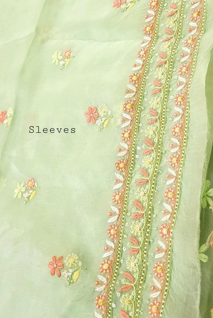 Chikankari Designer Organza Suit - Adah Chikankari