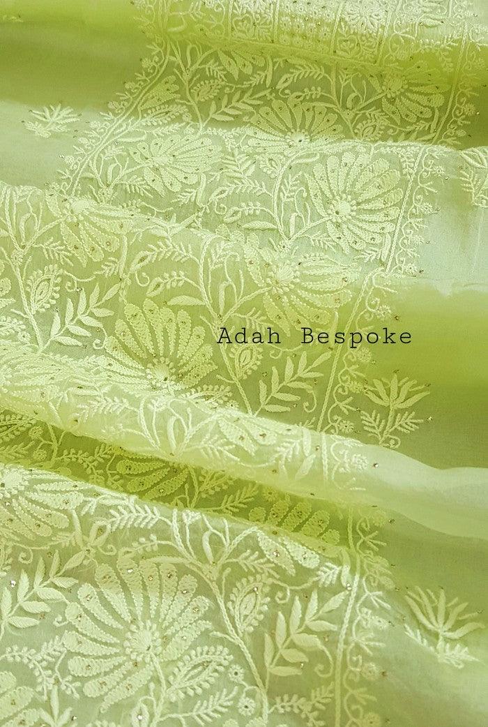 Chikankari Pure Organza Silk ( Kurta & Dupatta ) - Adah Chikankari