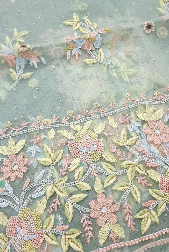 Chikankari Designer Organza Suit - Adah Chikankari