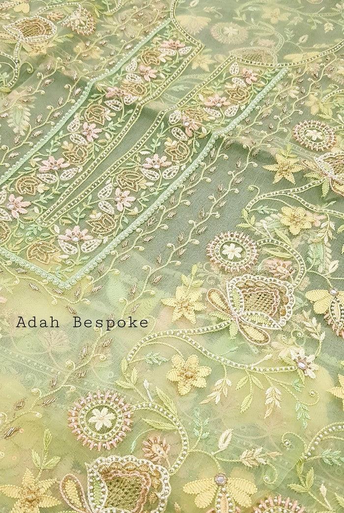 Chikankari Designer Organza Suit - Adah Chikankari