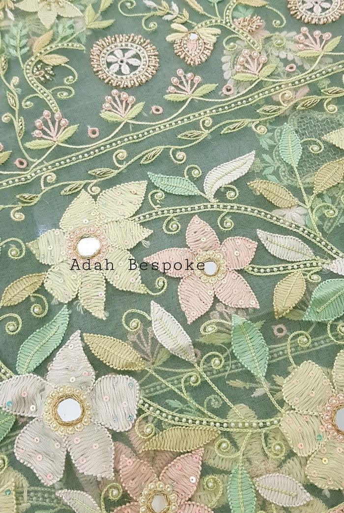 Chikankari Designer Organza Suit - Adah Chikankari