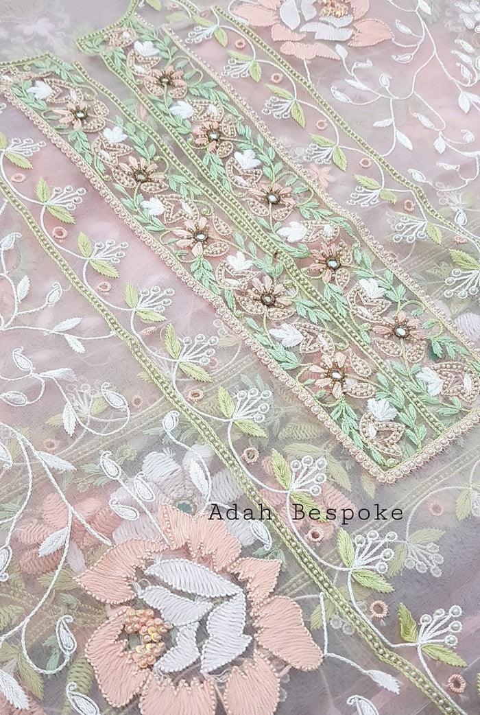 Chikankari Designer Organza Suit - Adah Chikankari