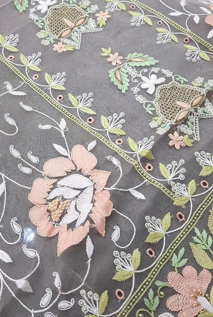 Chikankari Designer Organza Suit - Adah Chikankari