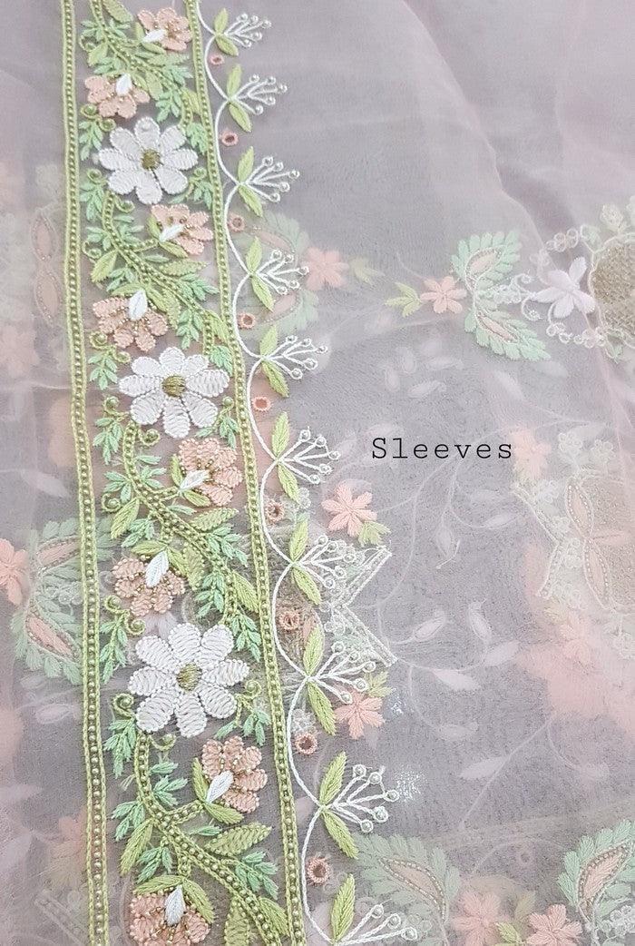 Chikankari Designer Organza Suit - Adah Chikankari