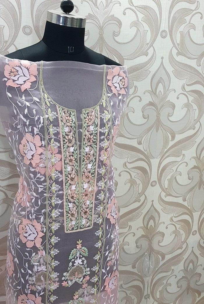 Chikankari Designer Organza Suit - Adah Chikankari