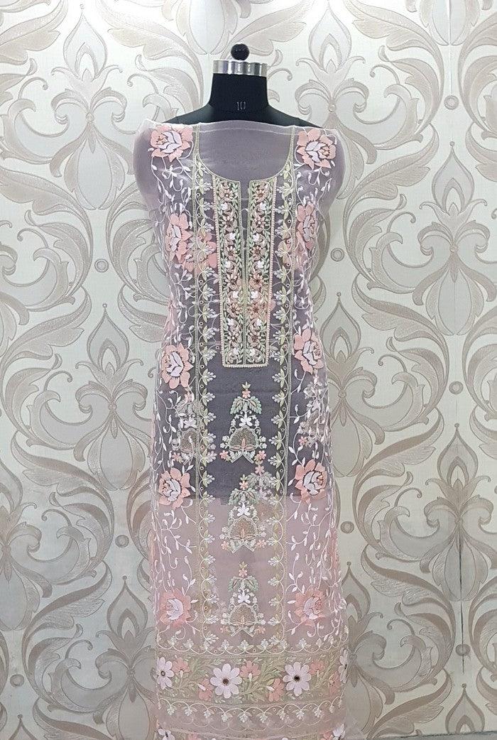 Chikankari Designer Organza Suit - Adah Chikankari