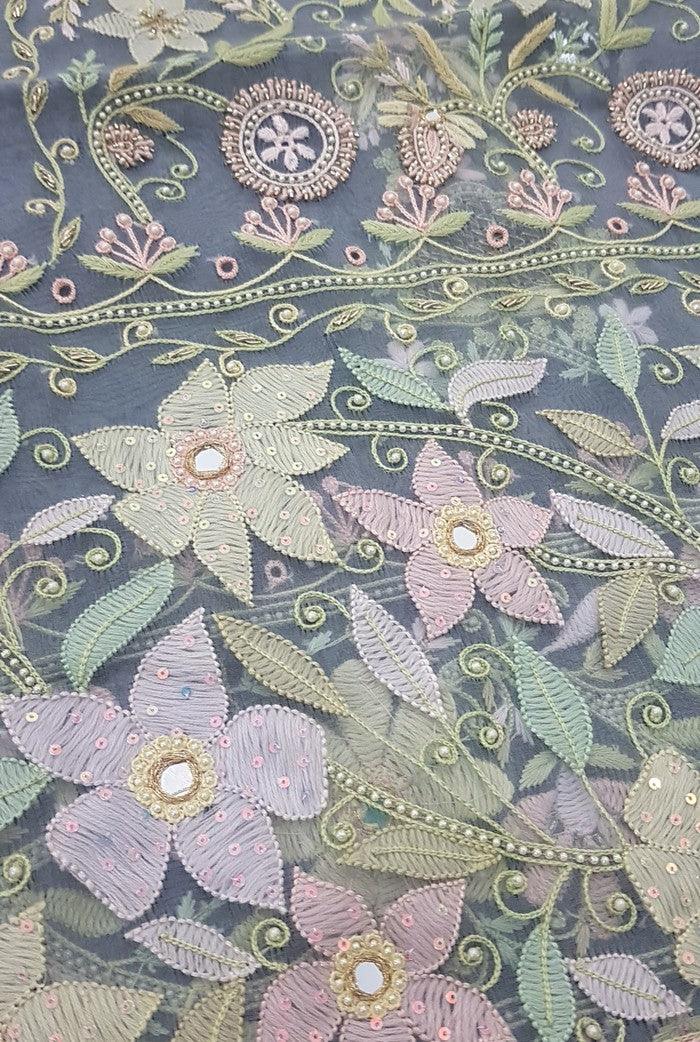 Chikankari Designer Organza Suit - Adah Chikankari
