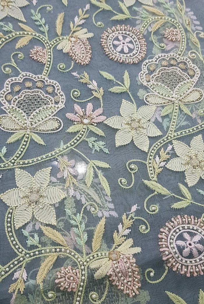 Chikankari Designer Organza Suit - Adah Chikankari