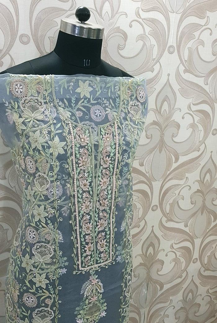 Chikankari Designer Organza Suit - Adah Chikankari