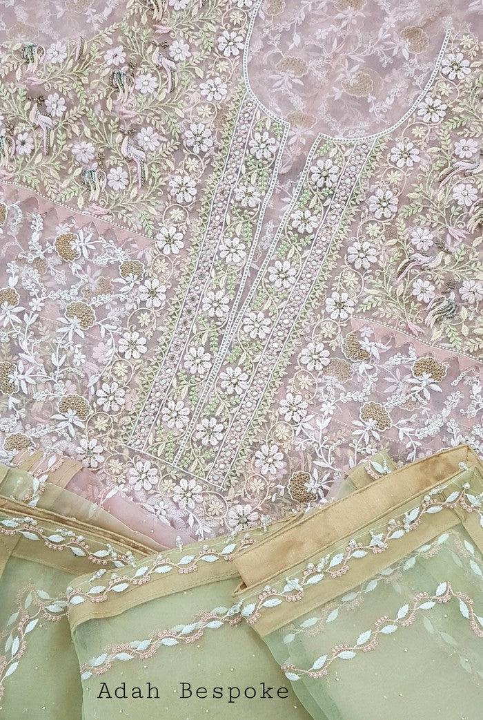 Chikankari Designer Organza Suit - Adah Chikankari