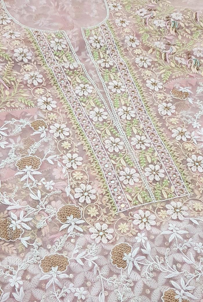 Chikankari Designer Organza Suit - Adah Chikankari