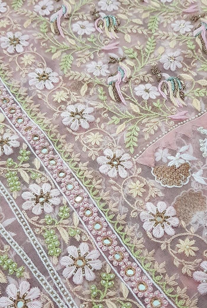 Chikankari Designer Organza Suit - Adah Chikankari