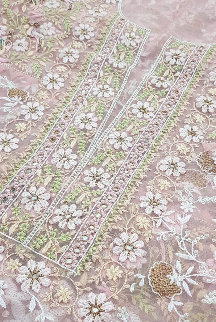 Chikankari Designer Organza Suit - Adah Chikankari